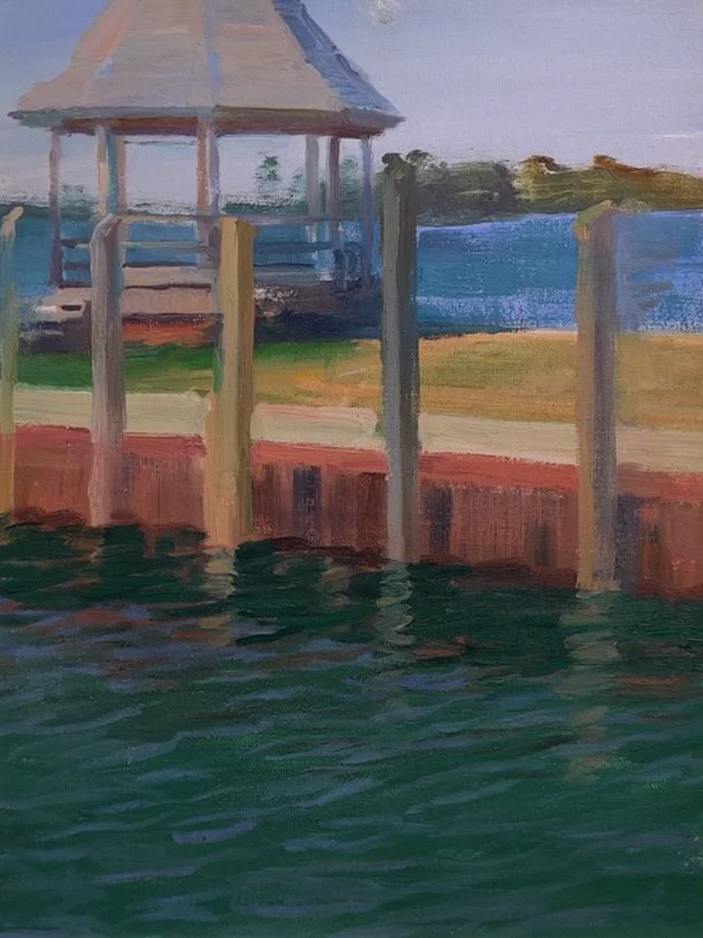 Pier, an oil painting by David Mueller