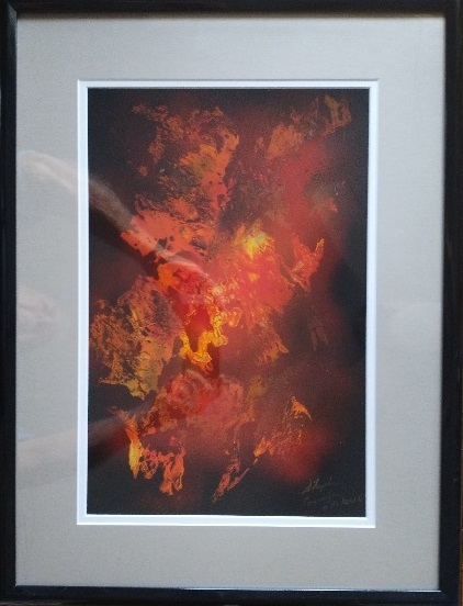 Fire, an acrylic abstract painting by Stephen Corrigan