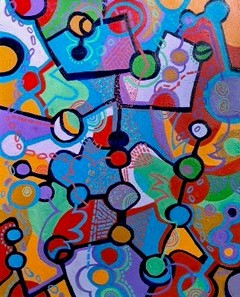 Dotty, an abstract acrylic painting by Cathy Fiorelli