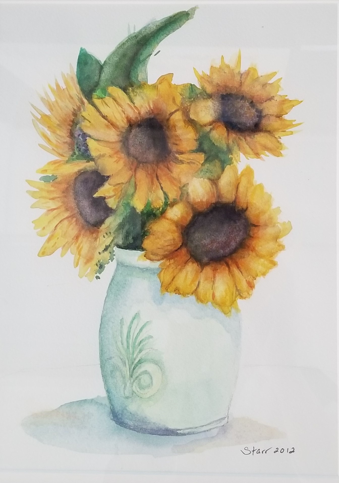Sunflowers, a watercolor painting by Starr Winmill Shebesta